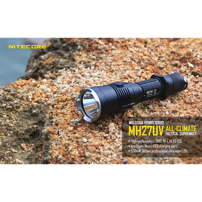Nitecore MH27UV 1000 Lumen Micro-USB Rechargeable Flashlight CREE XP-L HI V3 LED