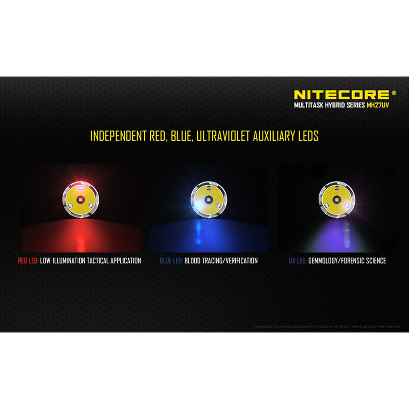 Nitecore MH27UV 1000 Lumen Micro-USB Rechargeable Flashlight CREE XP-L HI V3 LED