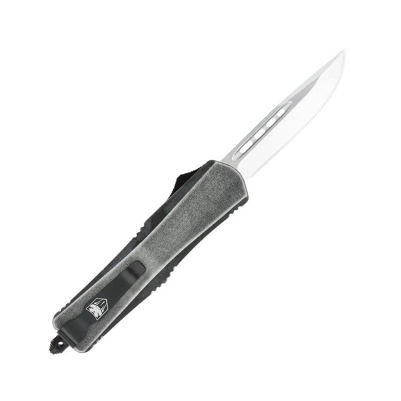CobraTec FS-3 Medium Stonewash OTF Knife 3in D2 Steel Dagger Blade
