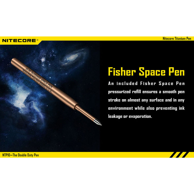 NiteCore NTP10 Titanium Tactical Pen with Tungsten Steel Tip