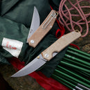 Giant Mouse Clyde Natural Canvas Handles w/ Brass Hardware 3in Elmax Steel Blade
