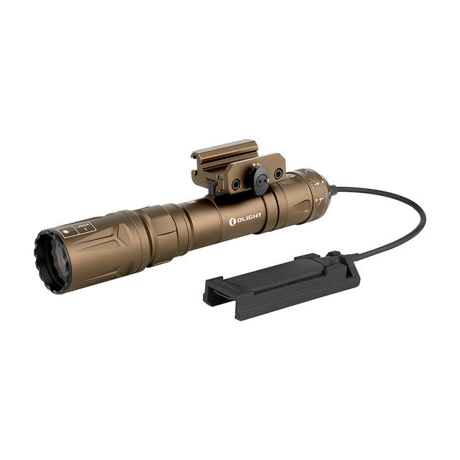 Olight Odin Turbo 330 Lumen LEP Desert Tan Tactical Flashlight Over 3400ft of Beam Distance Rail Mount / Pressure Switch Included