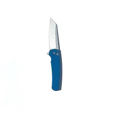 Pro-Tech Knives 5205-BLUE Malibu Folding Knife 4.25in CPM-20CV Stonewashed Blade Textured Blue Handles