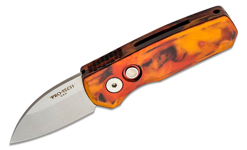 Pro-Tech Knives Runt 5 Del Fuego Magnacut Wharncliffe Blade- R5301-DF