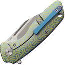 Artisan Cutlery Wren Frame Lock Blue/Gold Titanium Folding Knife 1825G-BU02 (3.54" SW S35VN)
