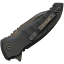 Hogue X1-MicroFlip 24166 Push Button Folding Knife 2.75in CPM 154 Wharncliffe Black Cerakote Steel Blade Matte Black Aluminum Handles