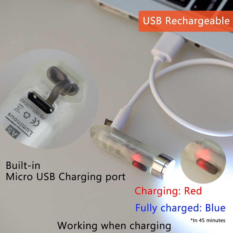 RovyVon Aurora A5x Micro-USB Rechargeable Glow In The Dark Keychain Flashlight