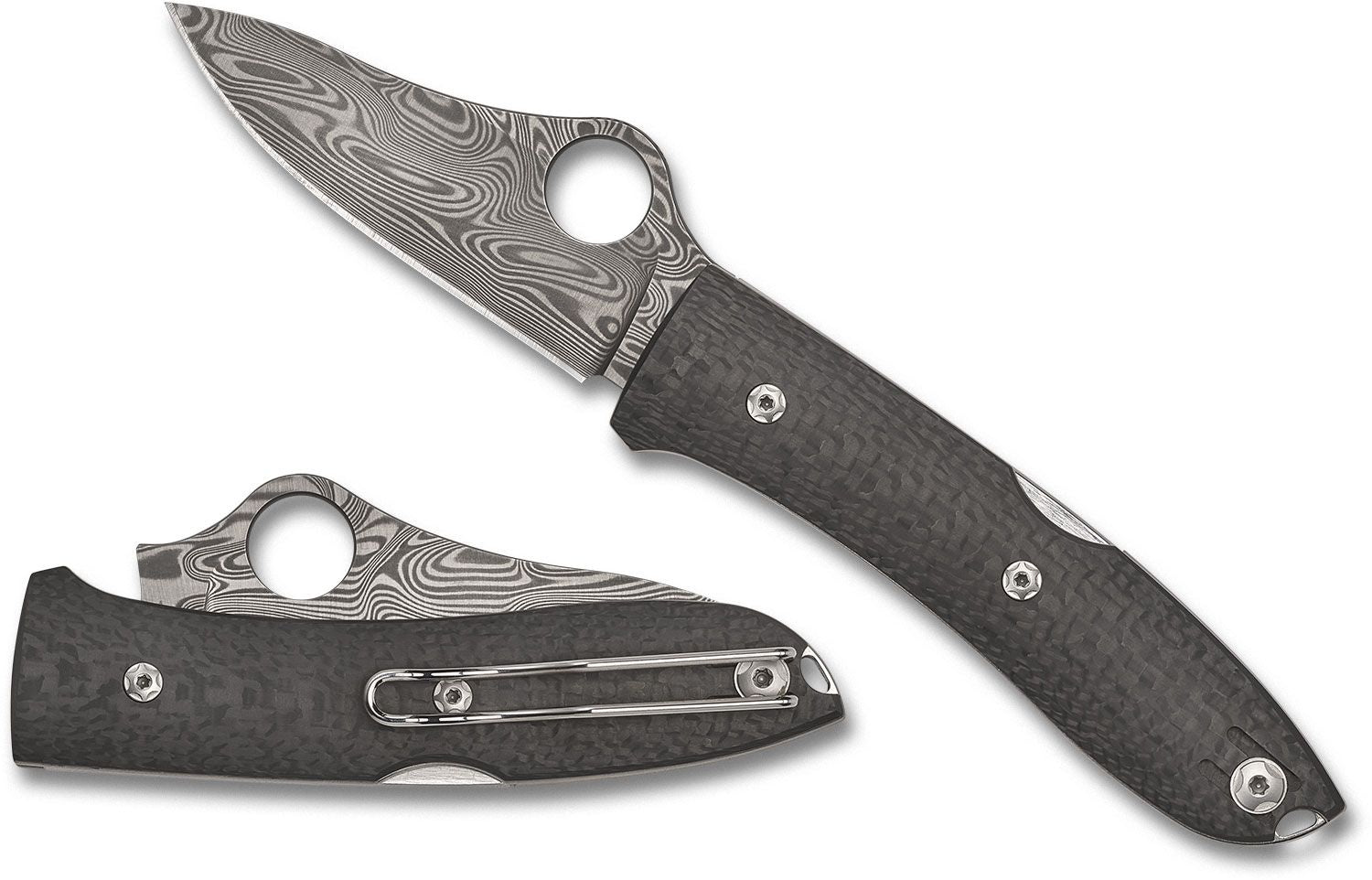 Spyderco SpyOpera Carbon Fiber Handles w/ Thor Damasteel Blade Sprint