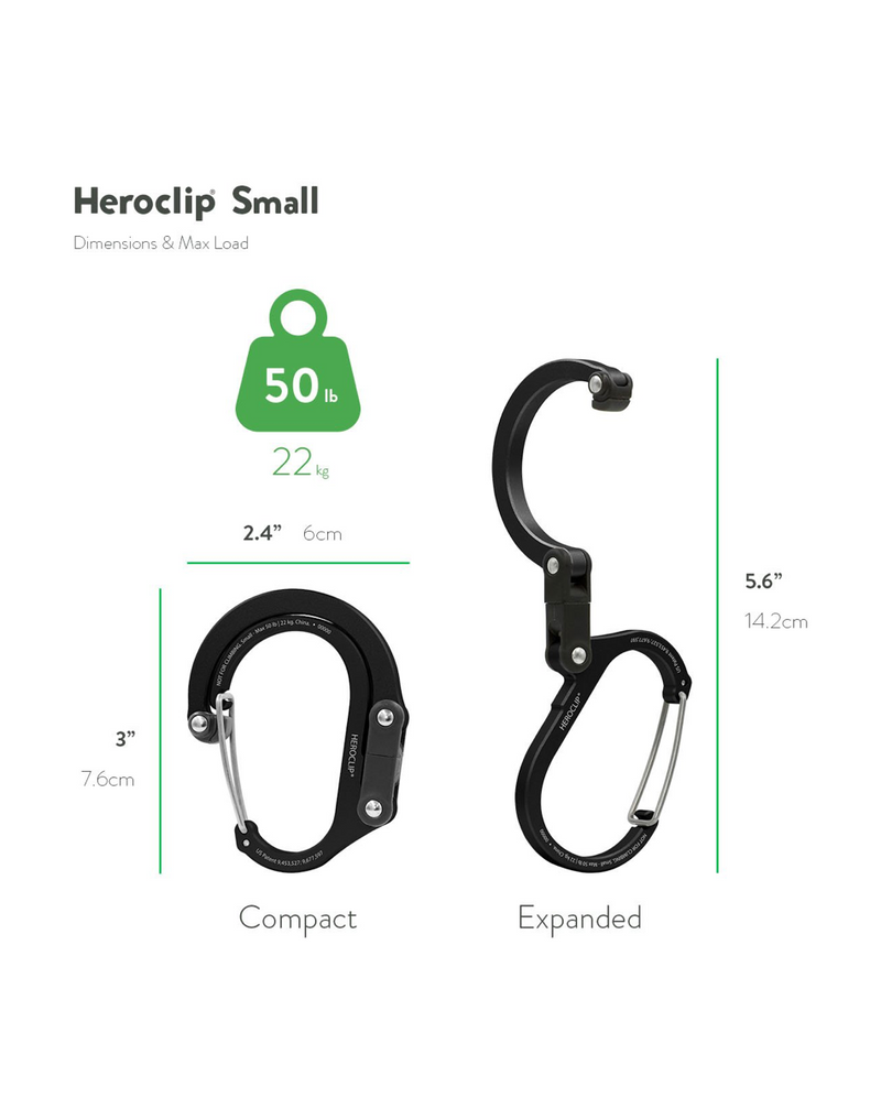 Heroclip Small Carabiner/Hanger - Supports up to 50 lbs
