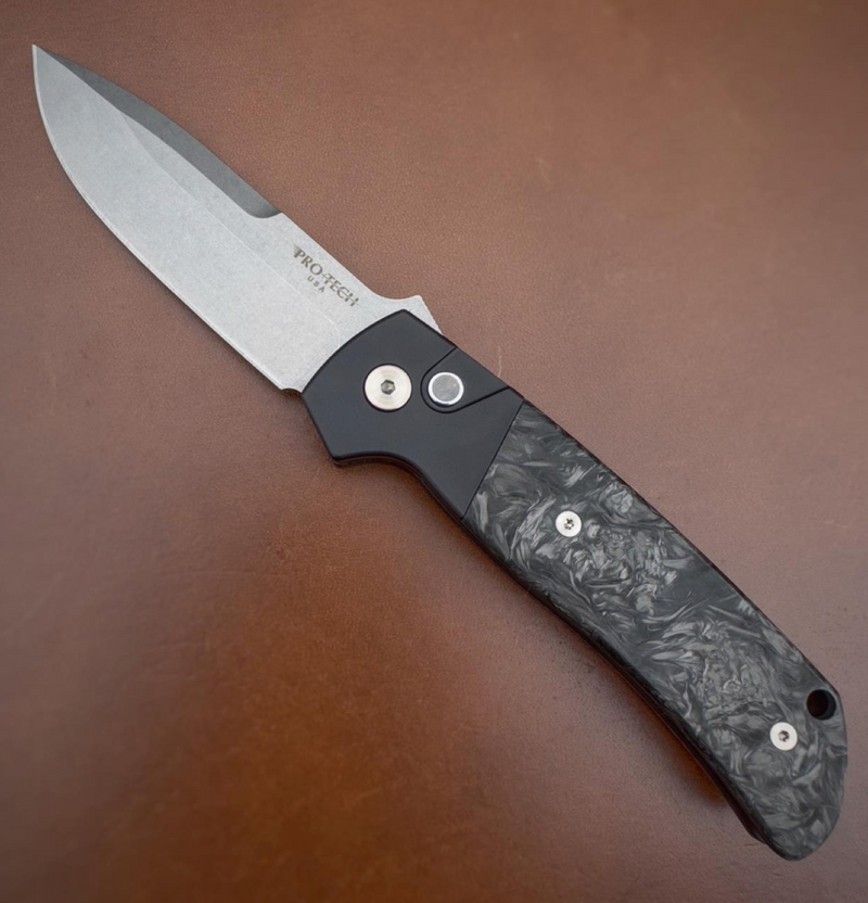 ProTech Terzuola ATCF Folding Knife 3.5in MagnaCut Steel Blade FATCarbon Dark Matter Handles