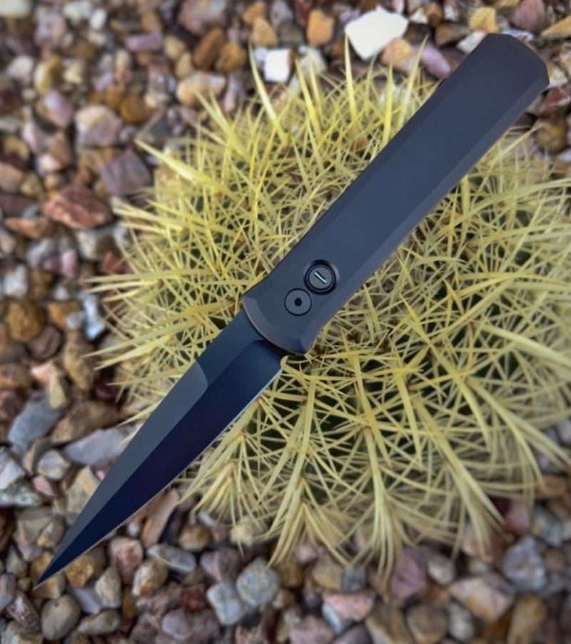 Pro-Tech 921-Operator Godfather Automatic 4In DLC Black Spear Point Blade