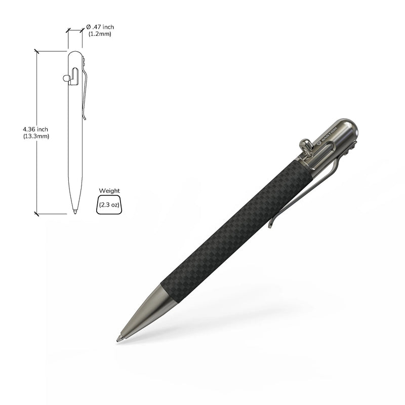 Bastion Bolt Action EDC Pen Stainless Steel / Carbon Fiber Body