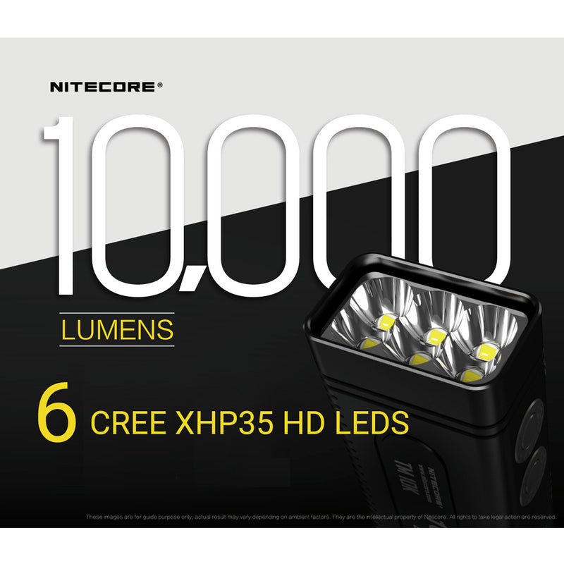 Nitecore TM10k 10,000 Lumen USB-C Rechargeable Flashlight 6 ÃƒÆ’Ã¢â‚¬â€ CREE XHP35 HD LED - 1 x 21700 Battery