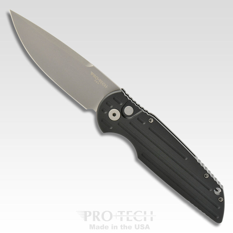 Pro-Tech TR-3 Tactical Response 3 Black Handle w/ Grooves 3.5in Clip Point Blade