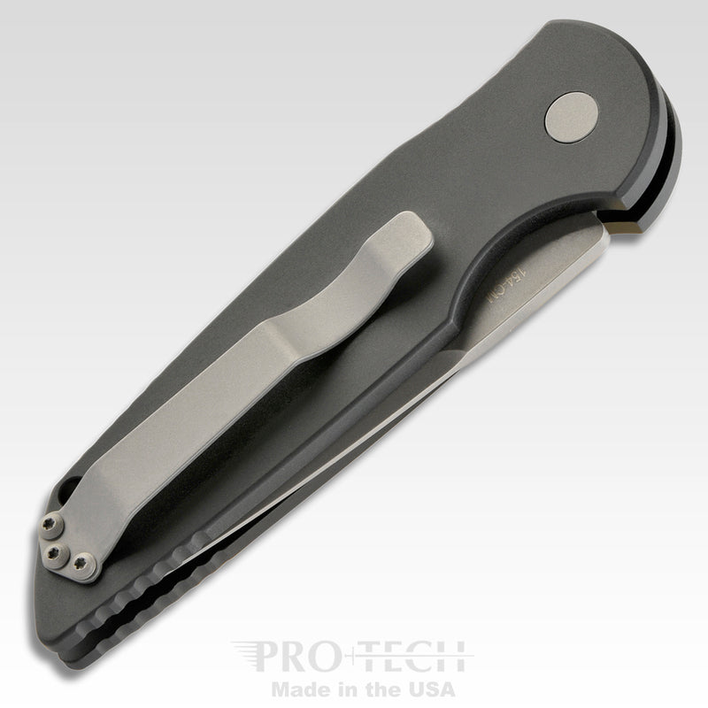 Pro-Tech TR-3 Tactical Response 3 Black Handle w/ Grooves 3.5in Clip Point Blade