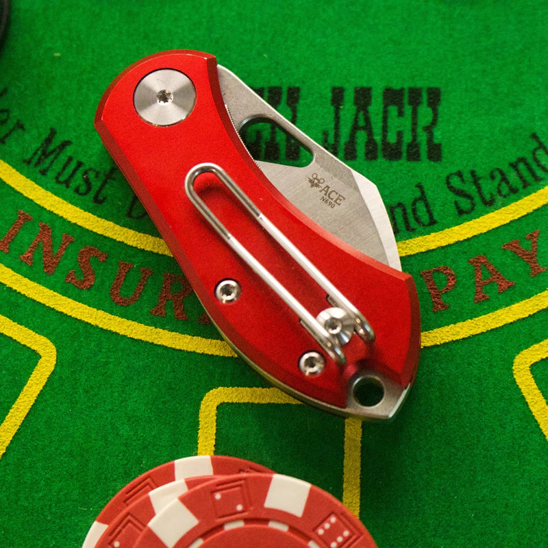 Giant Mouse ACE Nibbler 2in N690 Steel Blade Red Aluminum Handles