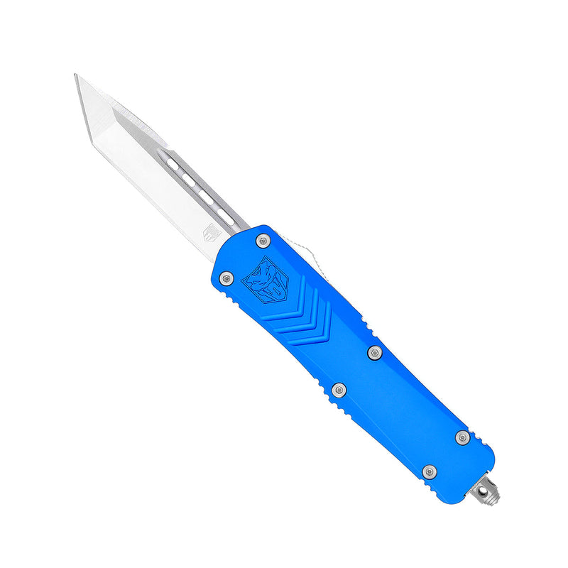 CobraTec FS-X Medium Blue OTF Knife - D2 Steel 3in Tanto Blade