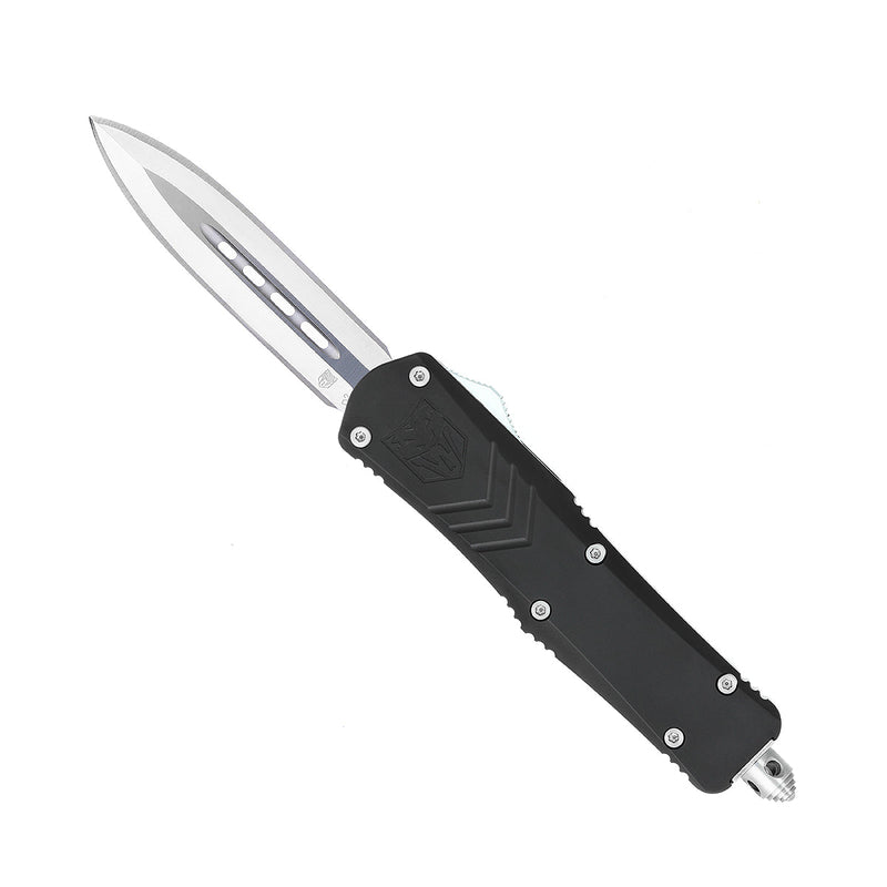 CobraTec FS-X Small Black OTF Knife - D2 Steel 2.5in Dagger Blade