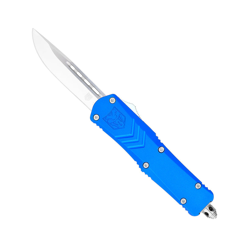 CobraTec FS-X Small Blue OTF Knife - D2 Steel 2.5in Drop Point Blade