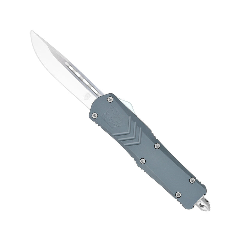 CobraTec FS-X Small Gray OTF Knife - D2 Steel 2.5in Drop Point Blade