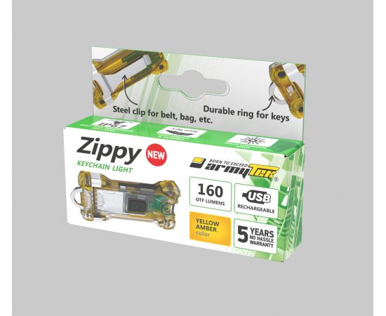 Armytek Zippy Yellow / 160 lm / 60°:110° / IP67 standard / built-in Li-Pol battery