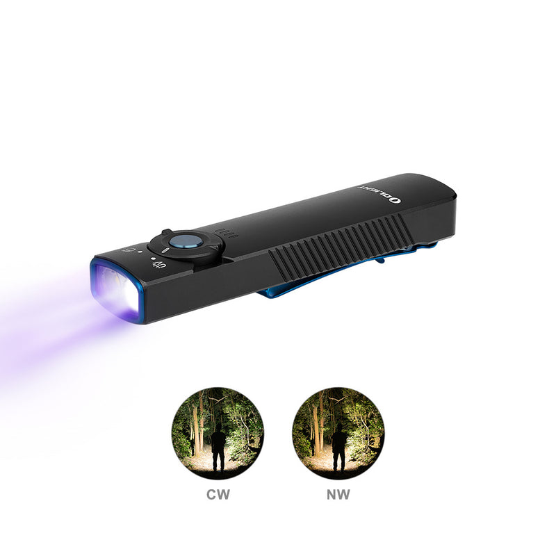 Olight Arkfeld UV 1000 Lumen EDC Rechargeable Flashlight - Black