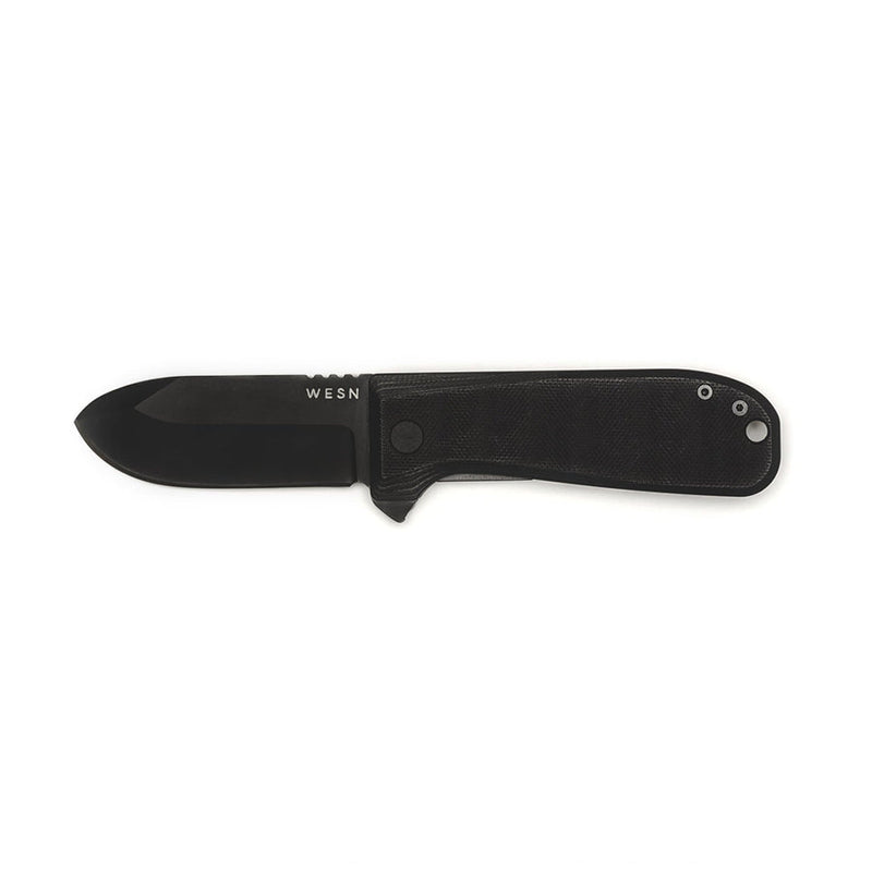 WESN Allman Blacked Out Folding Knife G10 Handles 2.8in S35vn Steel Blade