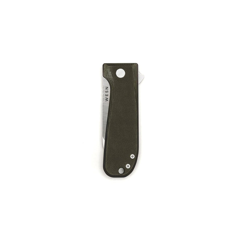 WESN Allman Folding Knife OD Green G10 Handles 2.8in S35vn Steel Blade