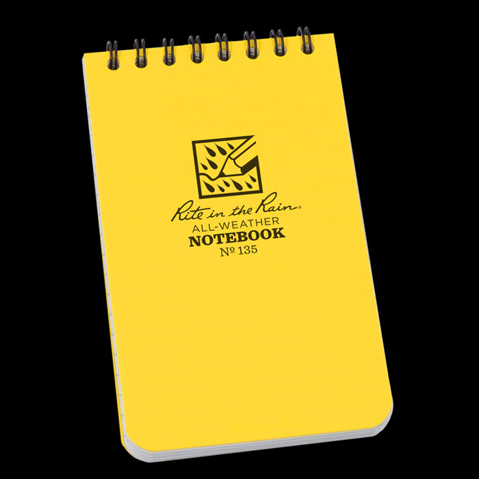 Rite in the Rain 135 Pocket Top Spiral 3 x 5 Notebook Yellow