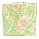 Topographic Map Cotton Bandana - Glacier National Park