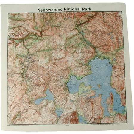 Topographic Map Cotton Bandana - Yellowstone