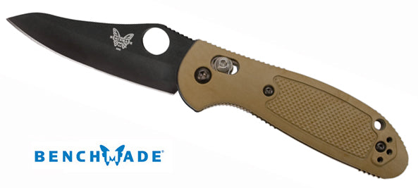 Benchmade Mini-Griptilian 555BKHGSN Plain Edge Folding Knife (2.91 Inch Blade)