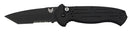Benchmade AFO II 9052SBK open position showing black 154CM tanto blade and combo edge