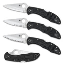 Spyderco Delica 4 Black FRN C11PBK Folding Knife - Plain