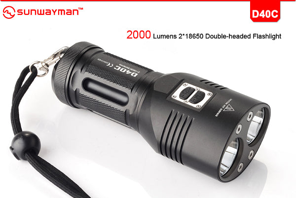Sunwayman D40C 2 x 18650 / 4 x CR123A Dual CREE XM-L2 U2 2000 Lumen LE