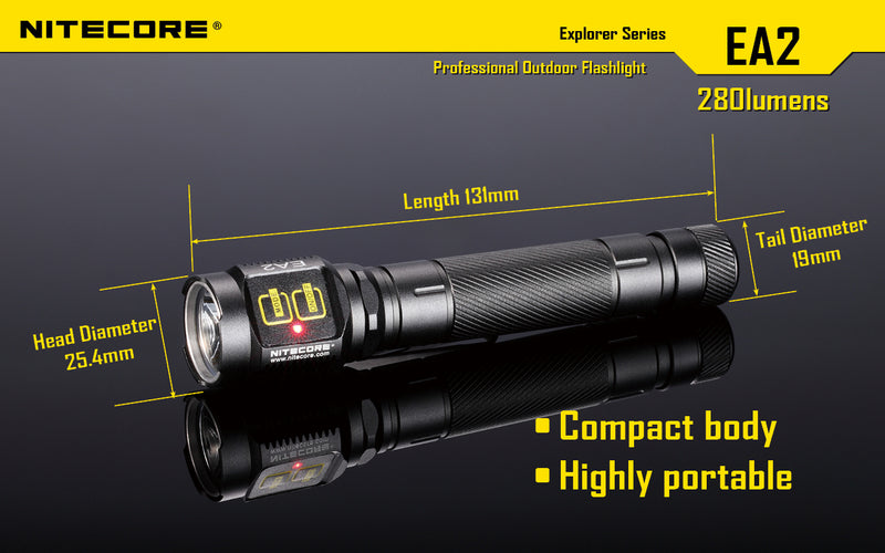 Nitecore EA2 Explorer Series 2 x AA 280 Lumen LED Flashlight