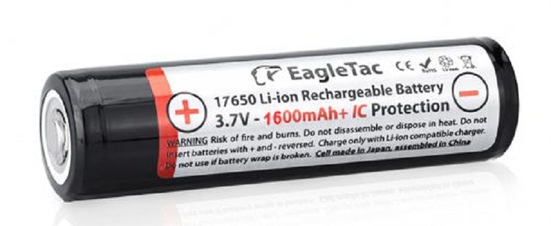 EagleTac Protected 17650 1600mah Li-Ion Rechargeable Battery
