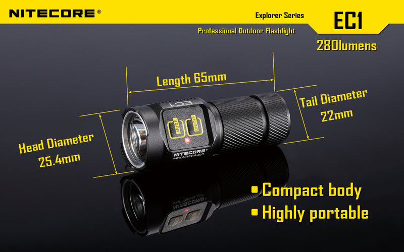 Nitecore EC1 Explorer Series 1 x CR123 280 Lumen LED Flashlight