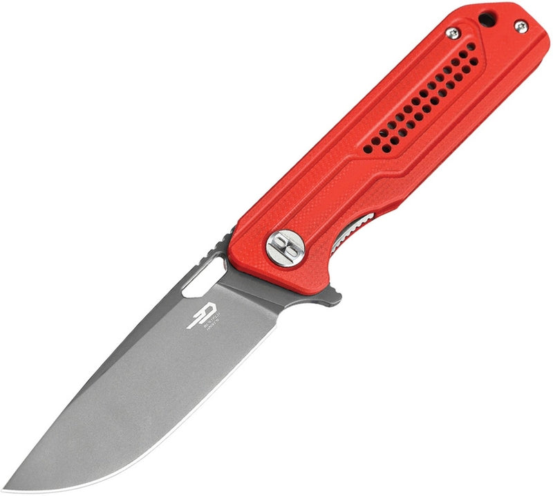 Bestech Knives Circuit Folding Knife 3.22in K110 Steel Blade Red Handle - BG35C-2