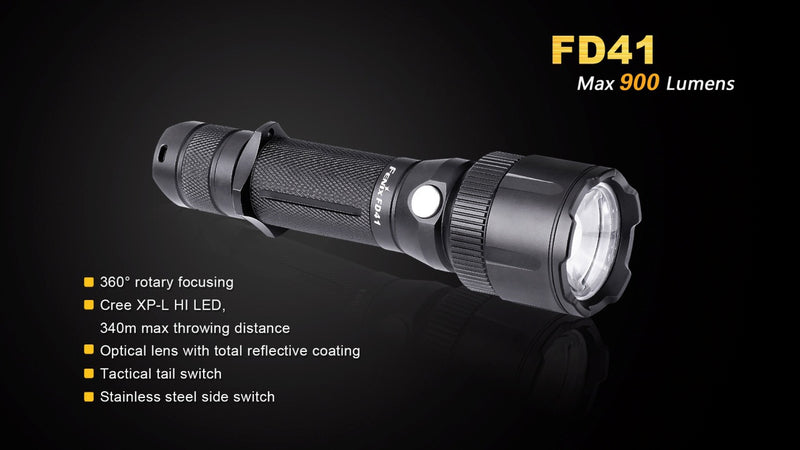 Fenix FD41 900 Lumen 1 x 18650 Cree XP-L HI LED Flashlight