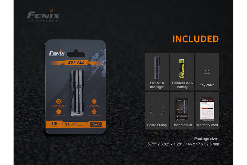 fenix e01 led flashlight Fenix E01 V2.0 – 100 Lumen AAA Keychain Flashlight