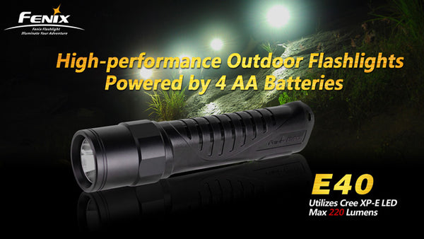 fenix 4 aa flashlight E40 CREE XP-E Neutral LED x 220 Lumen body charging Length - Power:26