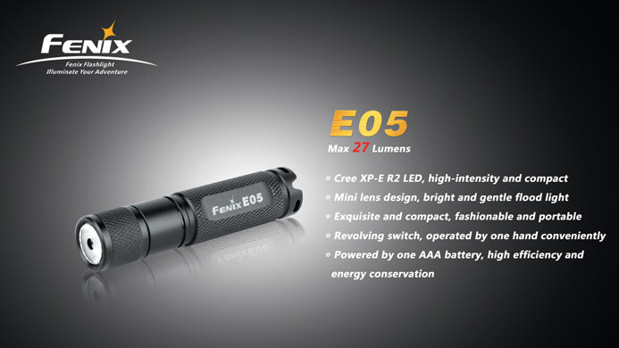 Fenix E05 R2 27 Lumen LED Flashlight