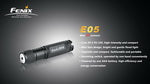 Fenix E05 R2 27 Lumen LED Flashlight - Black
