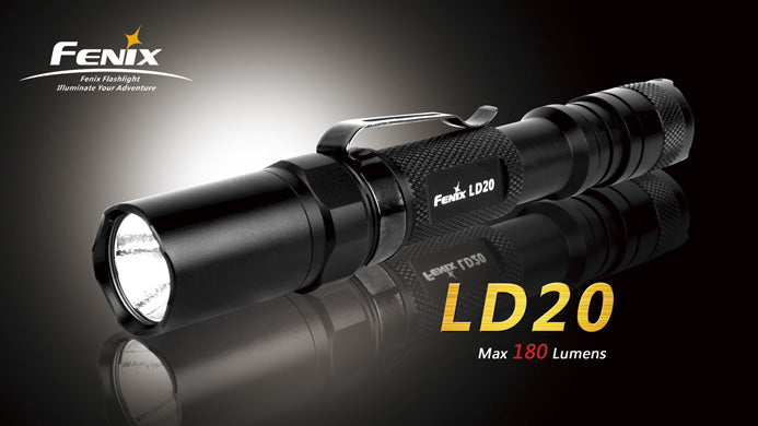 Fenix LD20+ Black CREE Q5 LED Flashlight w/Clip