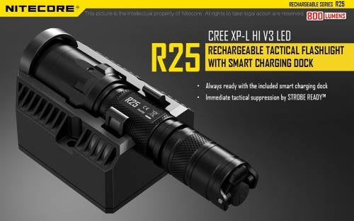 800 lumens rechargeable flashlights Nitecore R25 800 Lumen Rechargeable Flashlight w/ charging dock CREE X