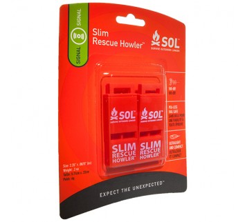 AMK SOL Slim Rescue Howler Whistle - 2 Pack