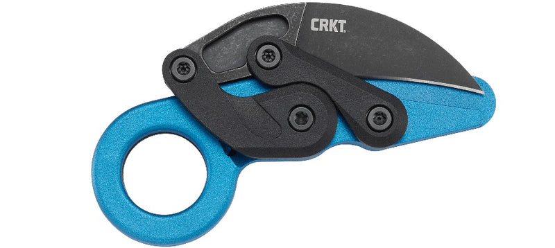 CRKT 4041B Provoke Blue Metallic Morphing Karambit Folding Knife Blue Handles 2.47in Steel Blade - 4041B
