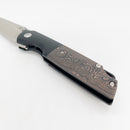 Kansept Warrior Exclusive CPM-S35VN Steel Black Anodized Titanium w/ Black and Red Copper Carbon Fiber Handles