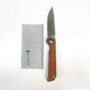 Kizer and Going Gear Partnership for an Exclusive variant of the Begleiter 2 EDC folding knife. The Begleiter 2 Going Gear Exclusive has 154cm Steel and Micarta handles.